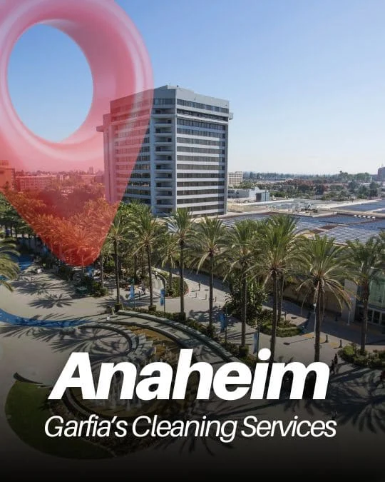 Anaheim California cityscape and residential neighborhoods aerial view