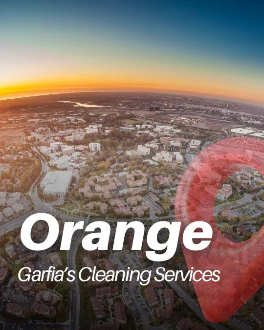 Orange California historic downtown and residential neighborhoods aerial view