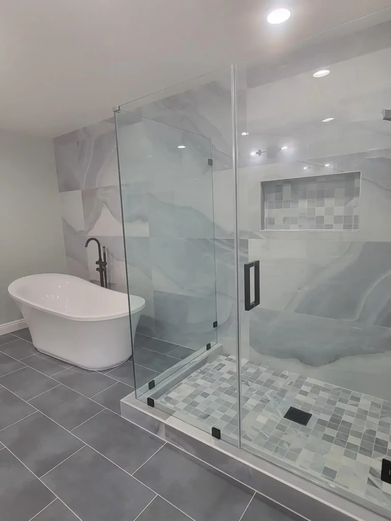 Bathroom deep cleaning in Orange County with scrubbed shower and polished fixtures