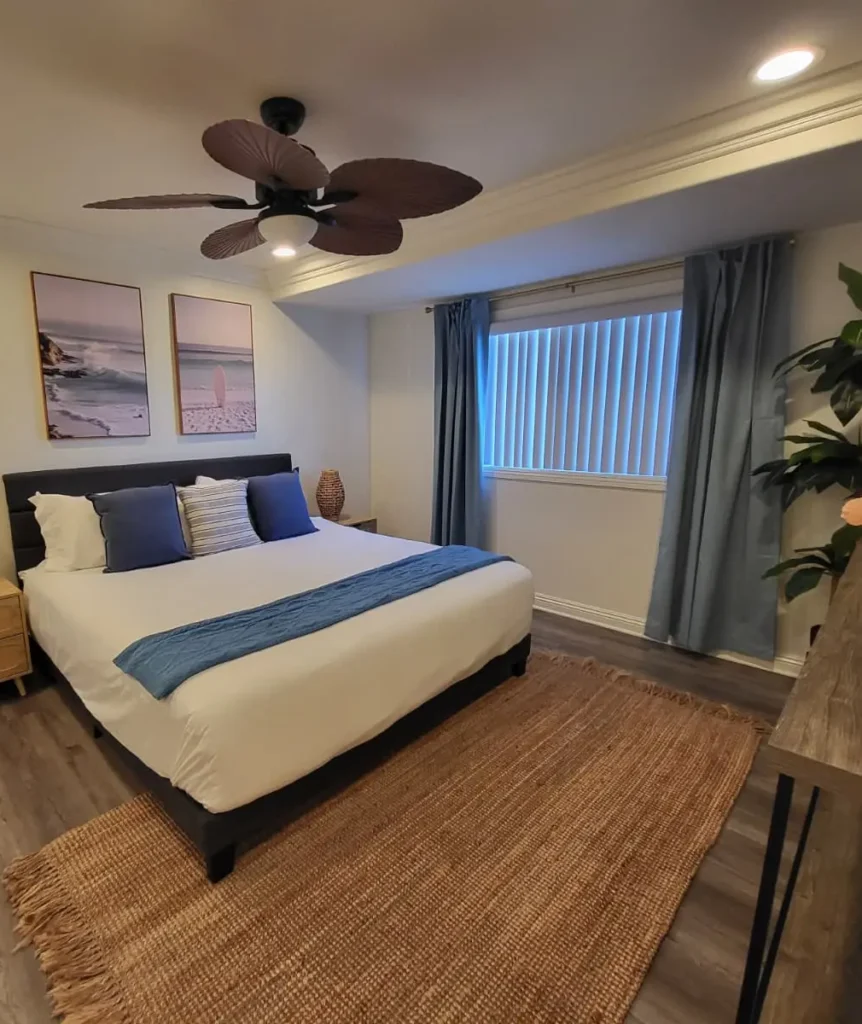 Deep cleaning of bedroom and living areas in Orange County CA